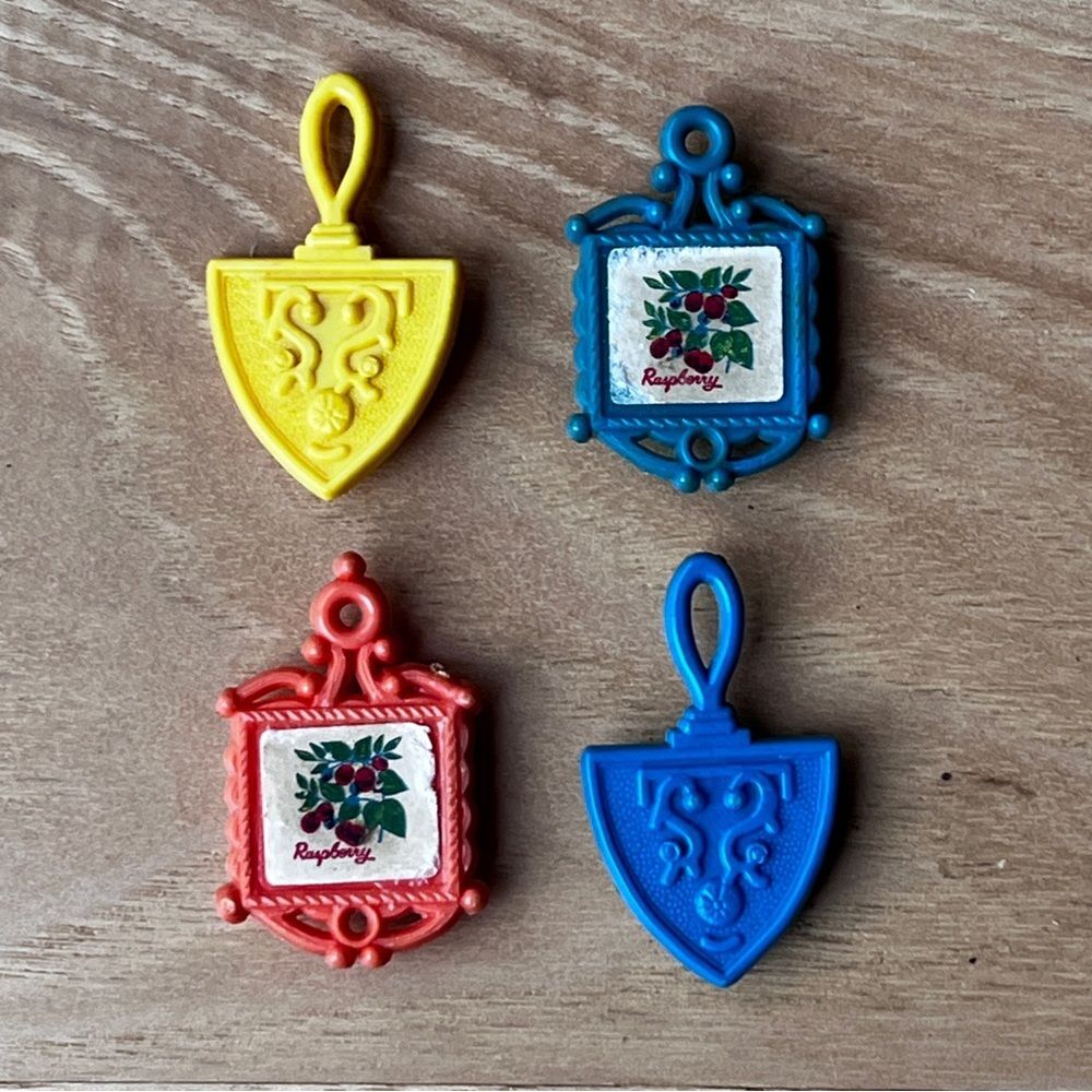 Set of 4 Trivet Iron Berries Magnetic Memo Holders Refrigerator Magnets